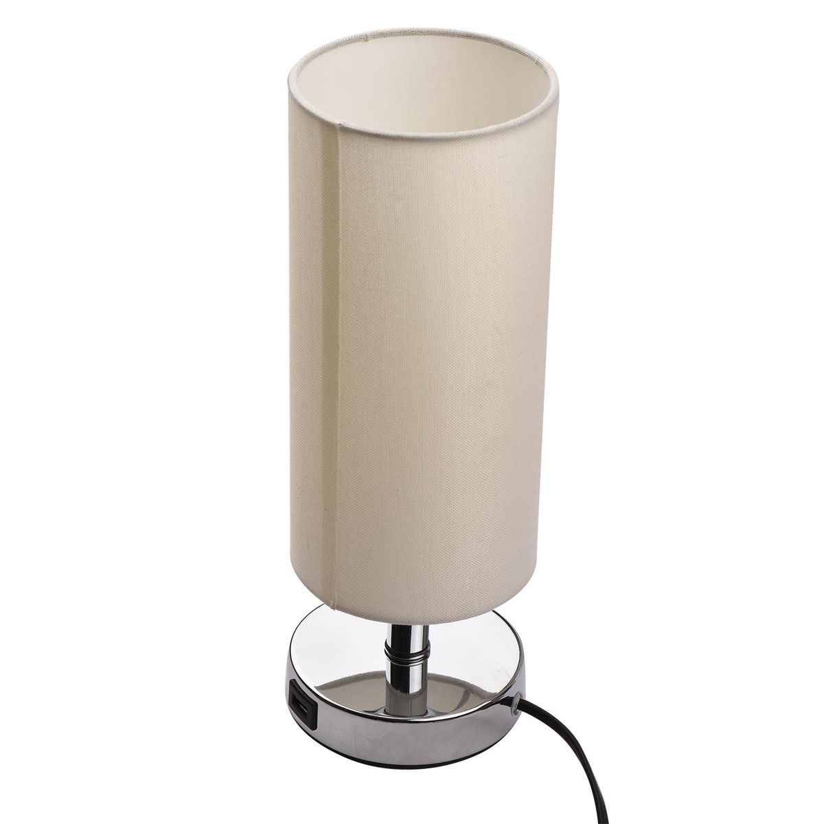 Touch Control Table Lamp Bedside Desk Lamp with E27 LED Bulb Warm White Light Modern Tabletop Lamp 2 USB Ports for Bedroom Living Room
