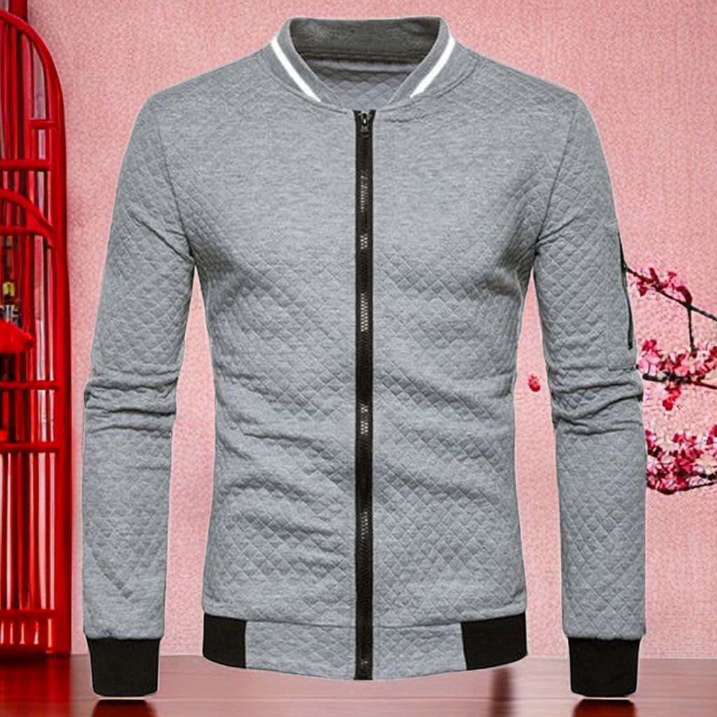 Mens Lightweight Varsity Casual Windbreak Coats - Gray