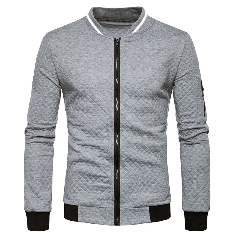 Mens Lightweight Varsity Casual Windbreak Coats - Gray