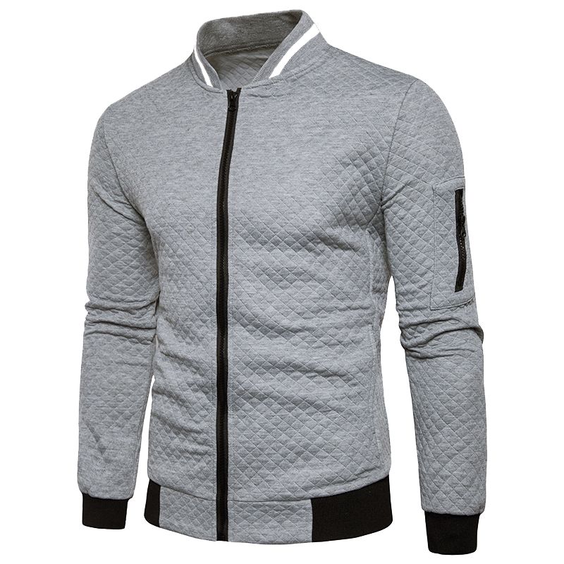 Mens Lightweight Varsity Casual Windbreak Coats - Gray