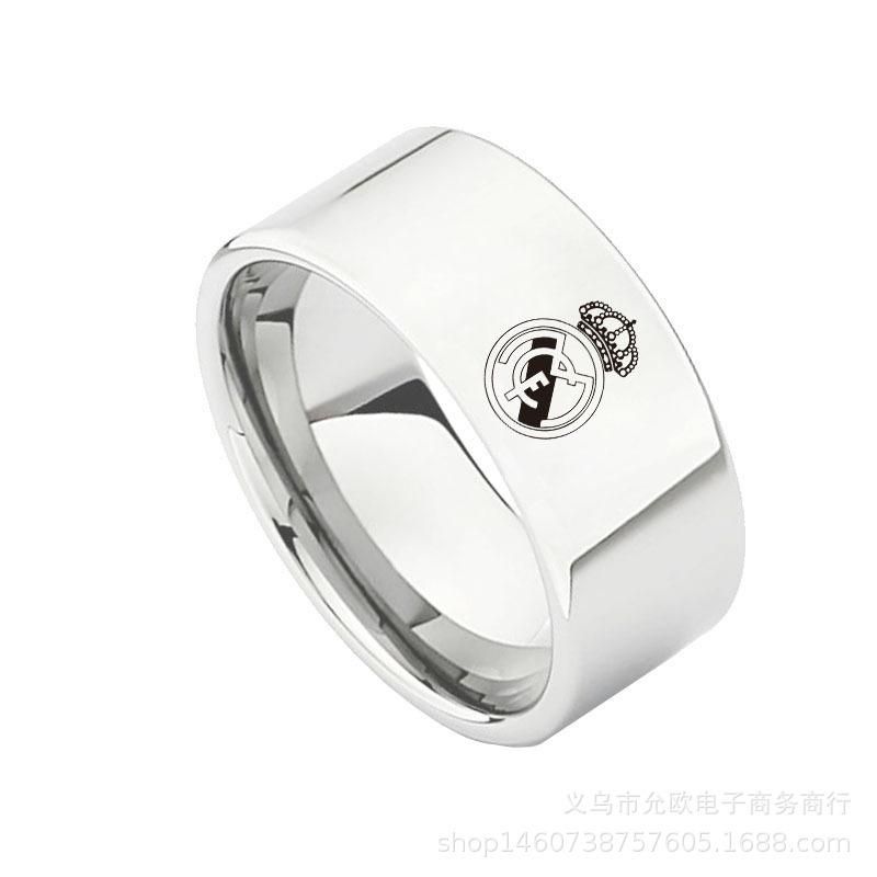 10MM Real Madrid CF Football Club Stainless Steel Rings Band Size 6-13