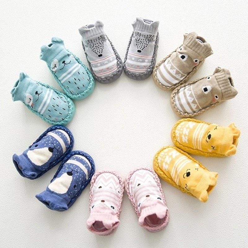 Baby Socks with Rubber Dots Soles Anti-Slip Soft Sole Cute Cartoon Floor Socks for Children Infant Toddler