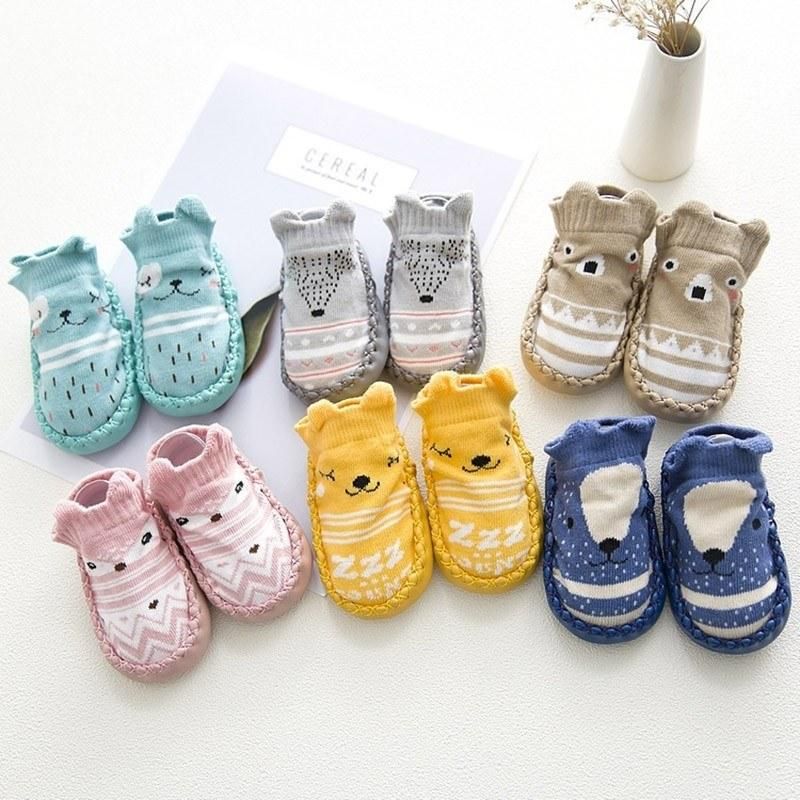 Baby Socks with Rubber Dots Soles Anti-Slip Soft Sole Cute Cartoon Floor Socks for Children Infant Toddler