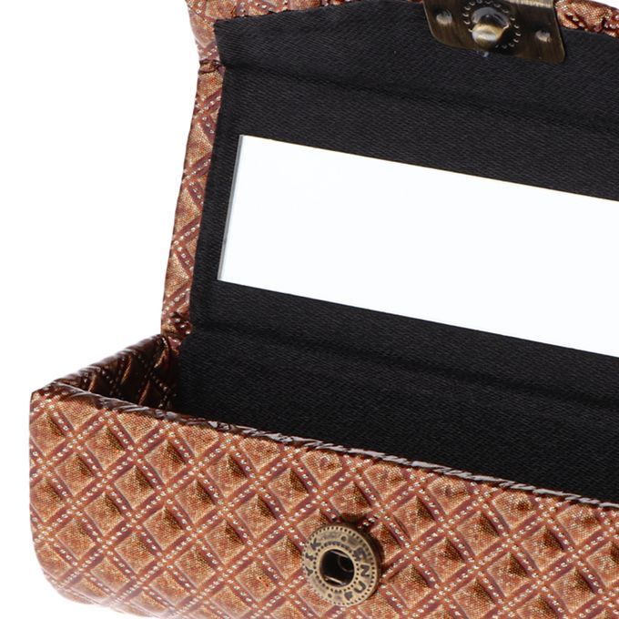 PU Leather Single  Case Holder Storage Box W/Mirror For Brown