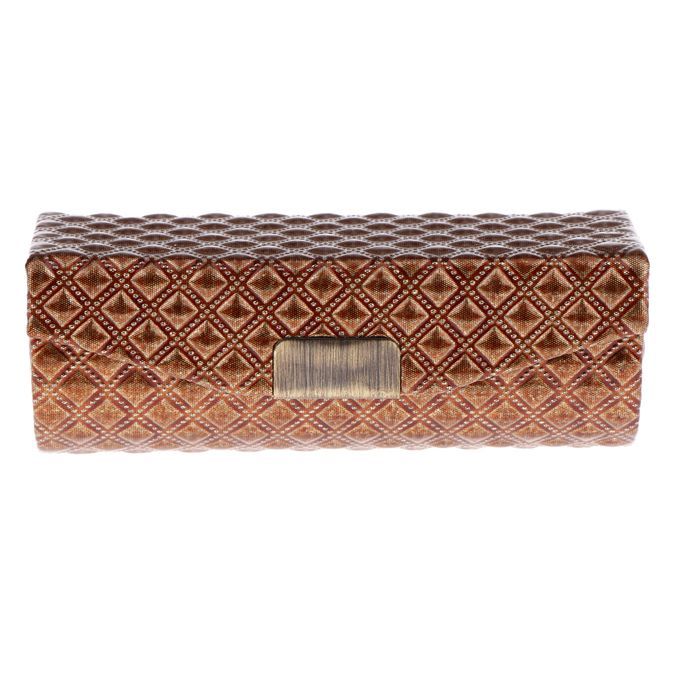PU Leather Single  Case Holder Storage Box W/Mirror For Brown