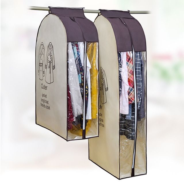 Dust Cover 60x90cm Three-dimensional Waterproof Dustproof Clothes Cover Suit Dress Coat Garment Case Bag