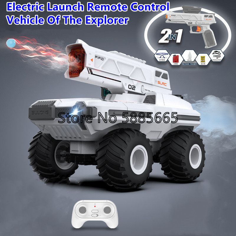 1: 14 Simulated Smoke 2-In-1 Remote Control Vehicle Cool Lighting Vacuum Tire
