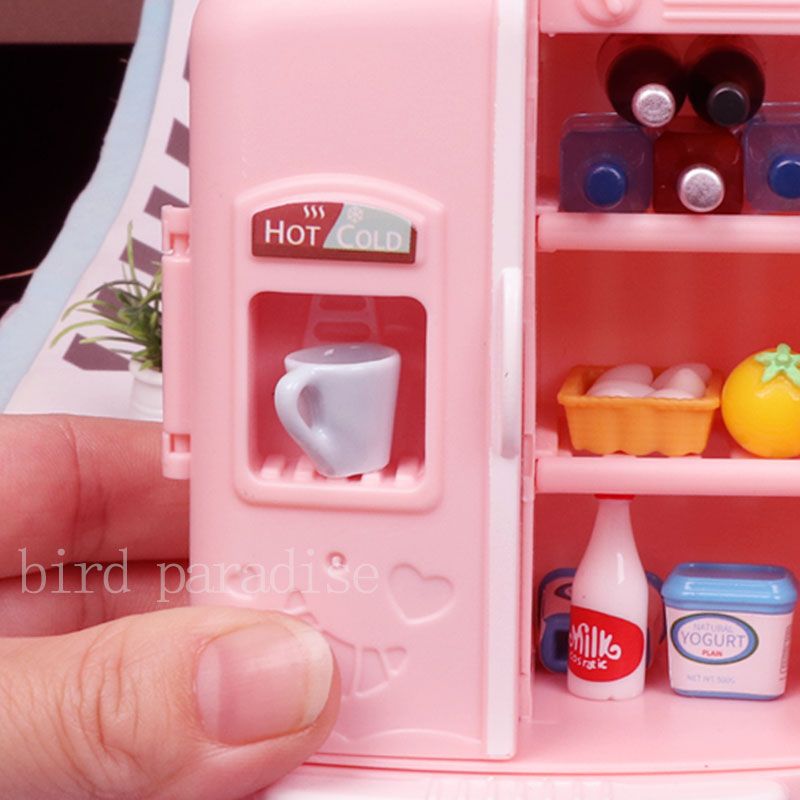 Double Door Refrigerator Mini Kitchen Miniature Toys Girl