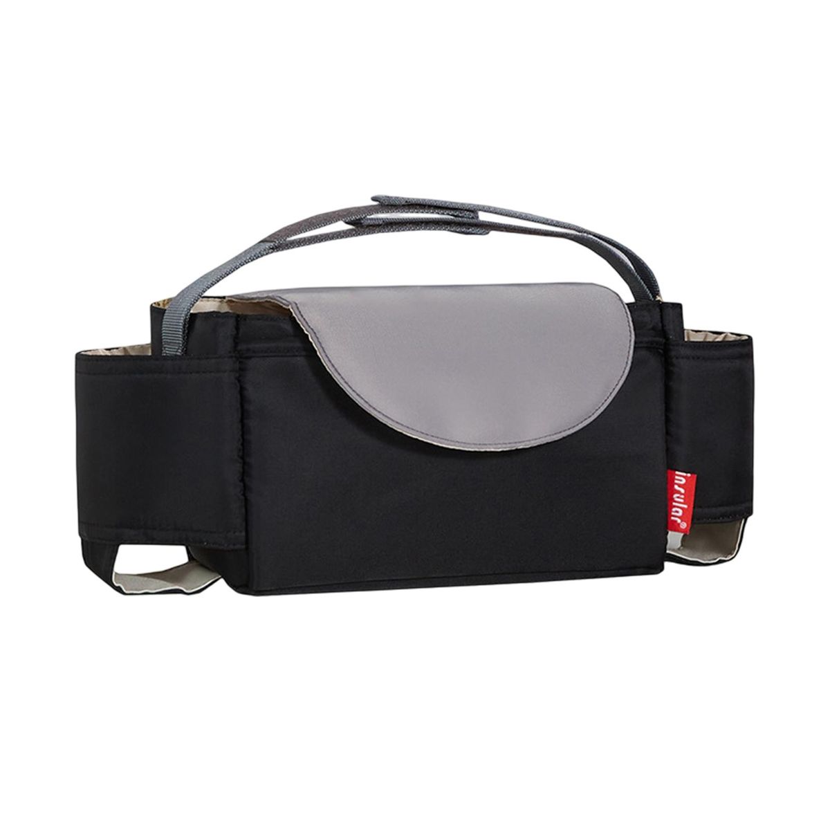 Baby Buggy Pouch Baby Buggy Hanging Storage Bag with Cup Holder Black
