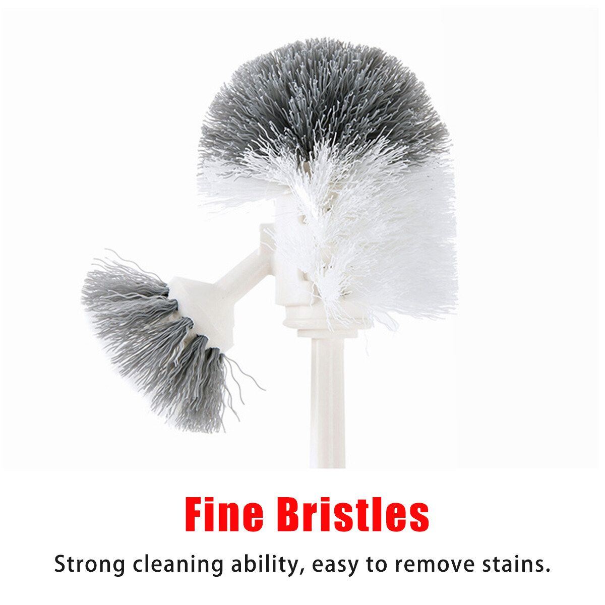 Toilet Cleaning Brush Tool Set Double Head Plastic Base Holder For Bathroom WC Antique White
