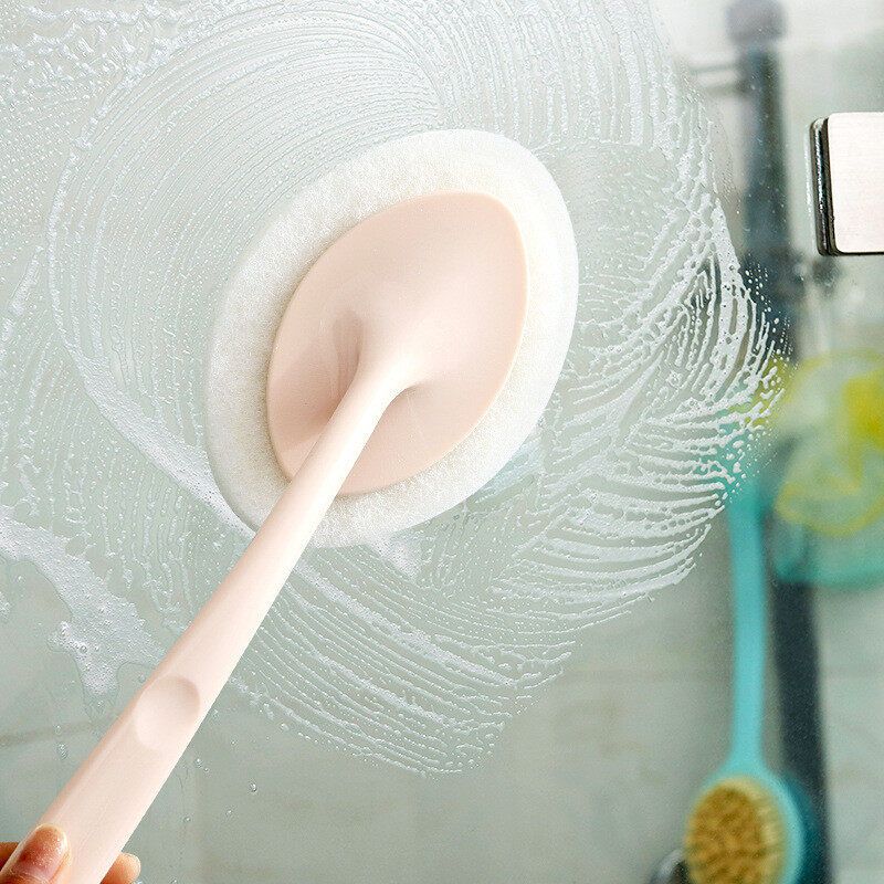 Handle Sponge Brush Cleaning Decontamination And Descaling Pot Brush Toilet Cleaning Brush Floor Brush Sponge Brush Pink
