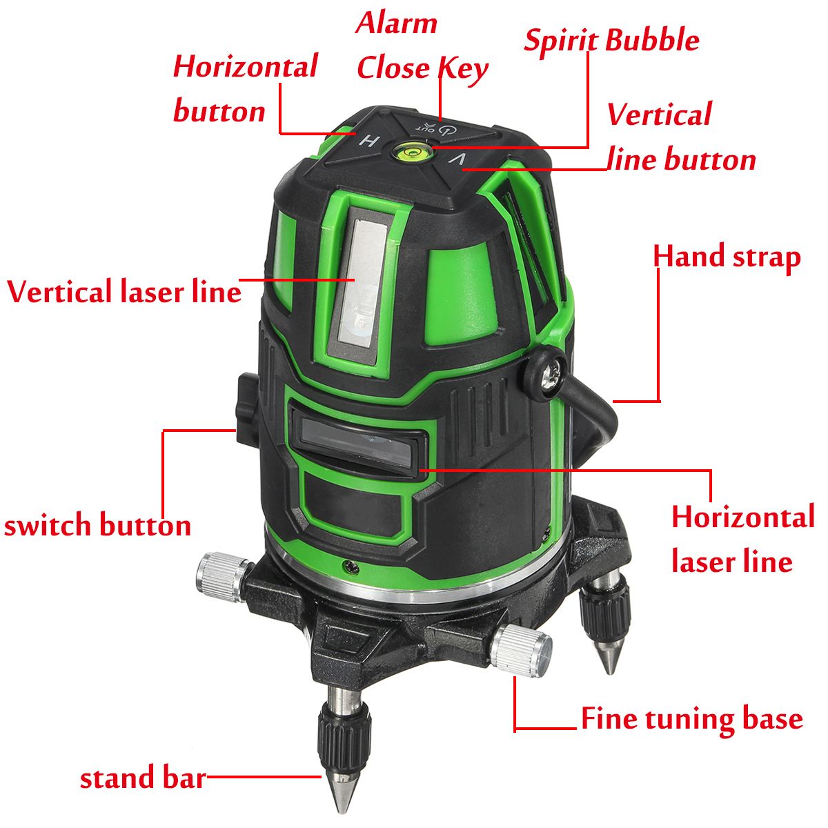 Strong Green Light 5 Line Laser Level 360 Rotary Laser Line