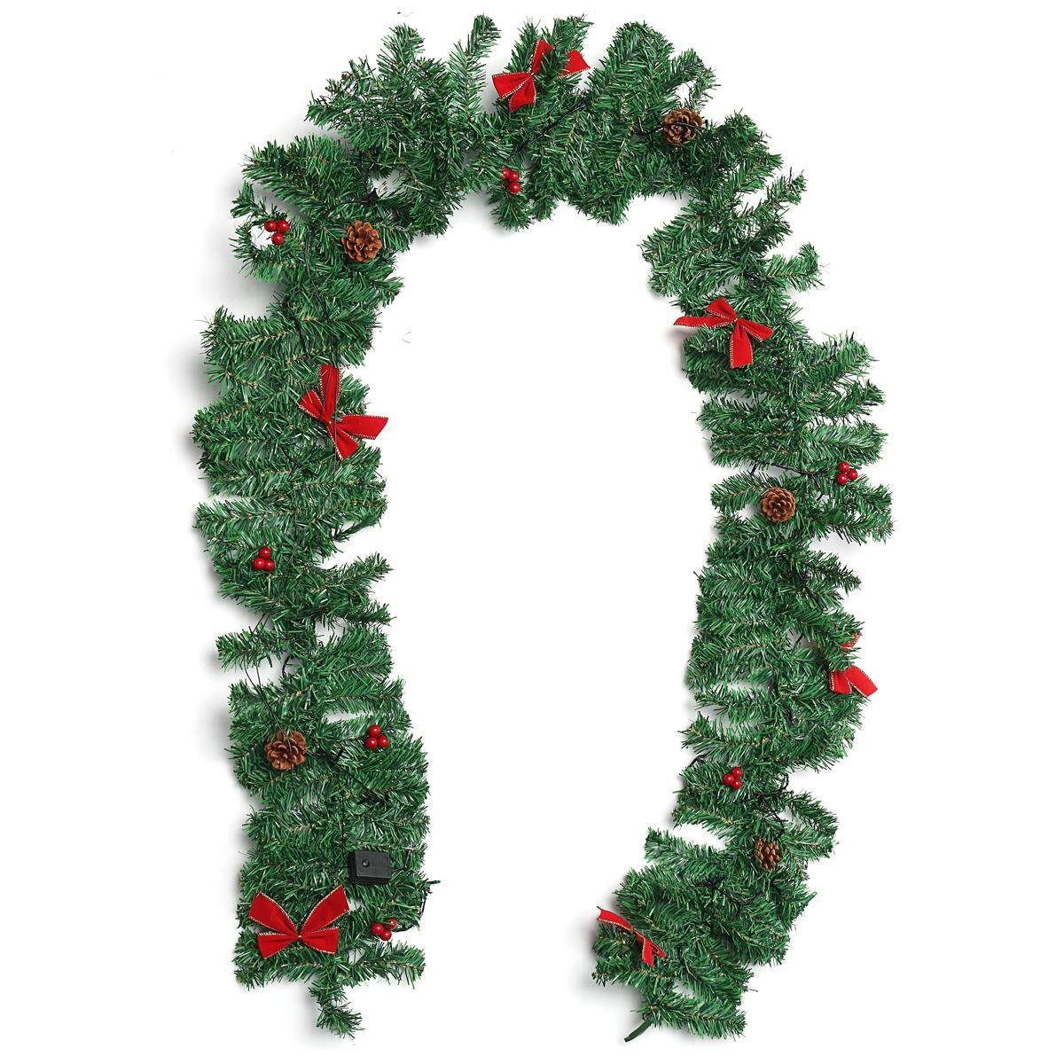 2.7M Long Christmas Xmas Garland Pine Wreath Fireplace Green Plant US 9FT