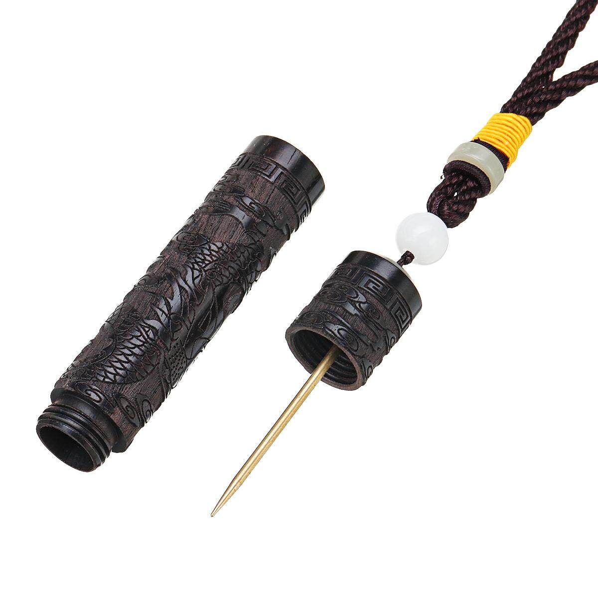 Dragon Snuff Bottle Metal Spoon Snorting Snorter Bullet Edc Blackwood Portable#