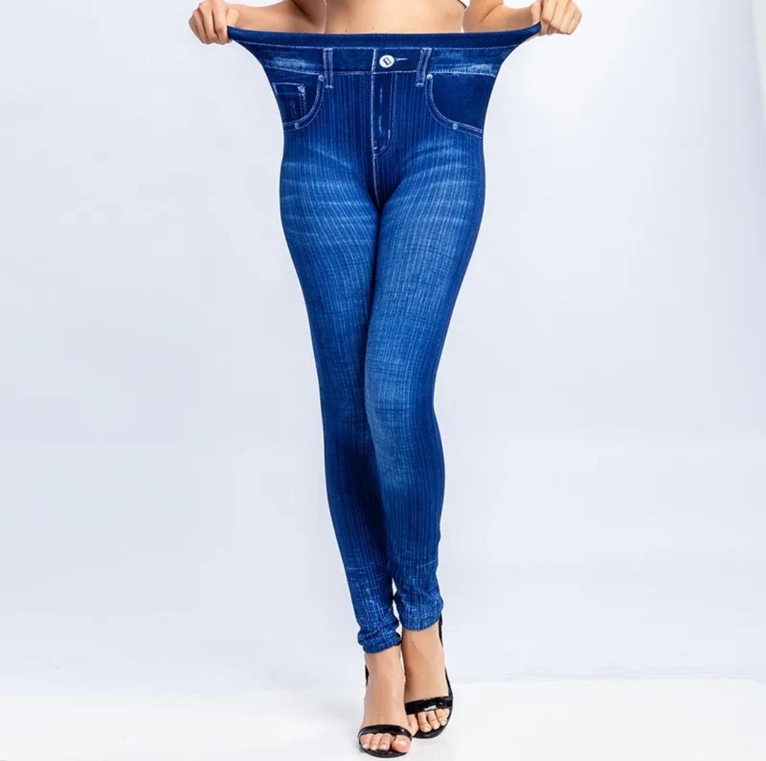 D Stretchy High Waist Jeans Leggings