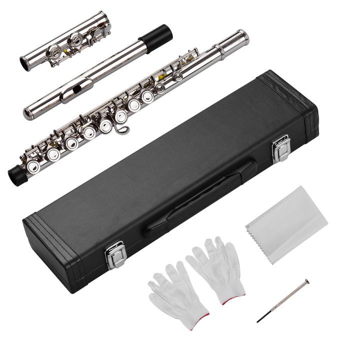 Muslady  Western Concert Flute Nickel Plated 16 Holes C Key