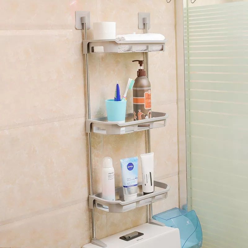 Multifunction Shelf No Drill Organizer Wall Mounted 2/3 Layr