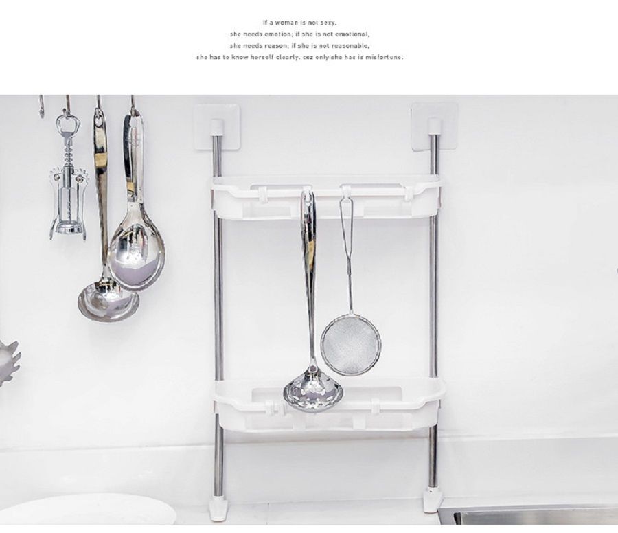 Multifunction Shelf No Drill Organizer Wall Mounted 2/3 Layr