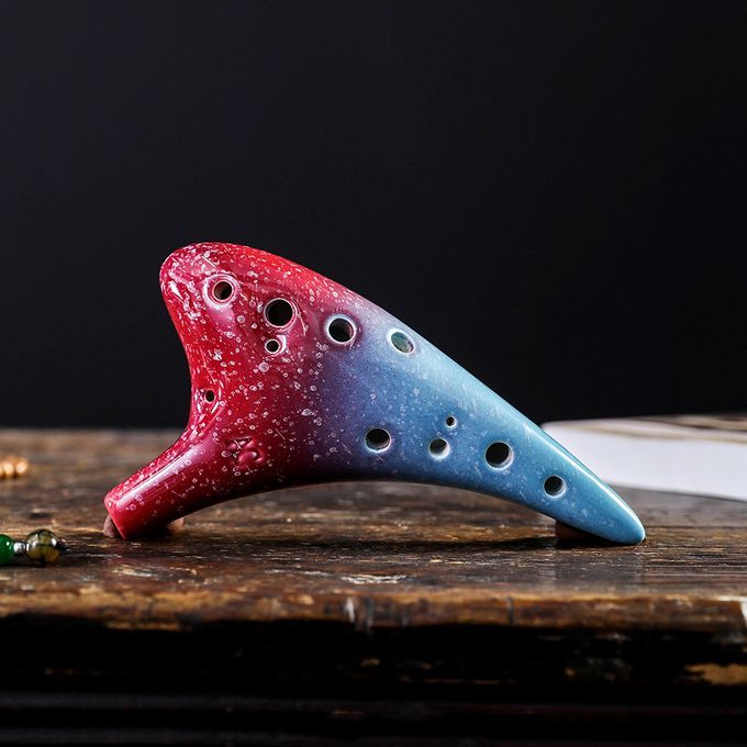 12 Holes Ceramic Ocarina Alto C Starry Style Musical