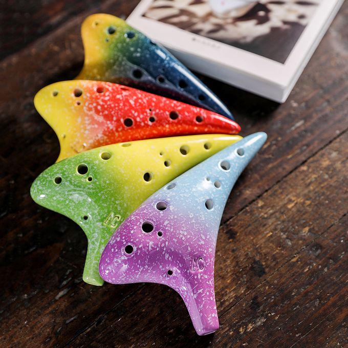 12 Holes Ceramic Ocarina Alto C Starry Style Musical