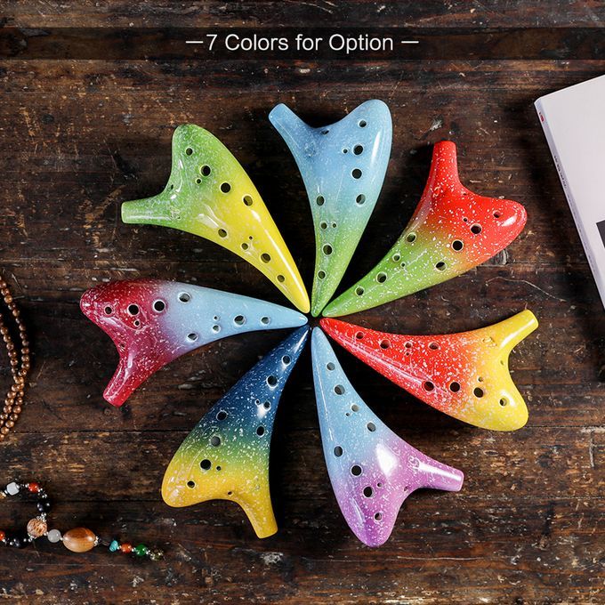 12 Holes Ceramic Ocarina Alto C Starry Style Musical