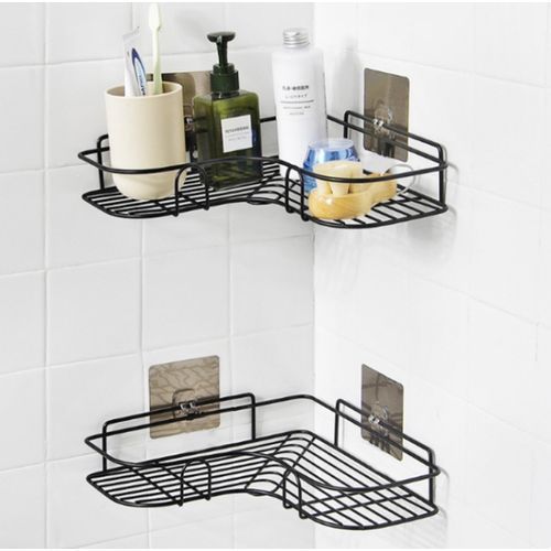Bathroom Toilet Corner Iron Shelf Rack - 2pcs