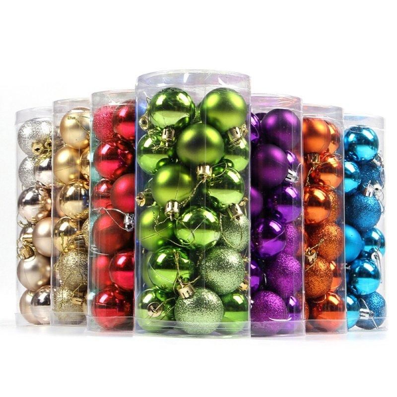 24Pcs 4/6/8cm Christmas Ball Ornament Baubles Xmas Tree-Red