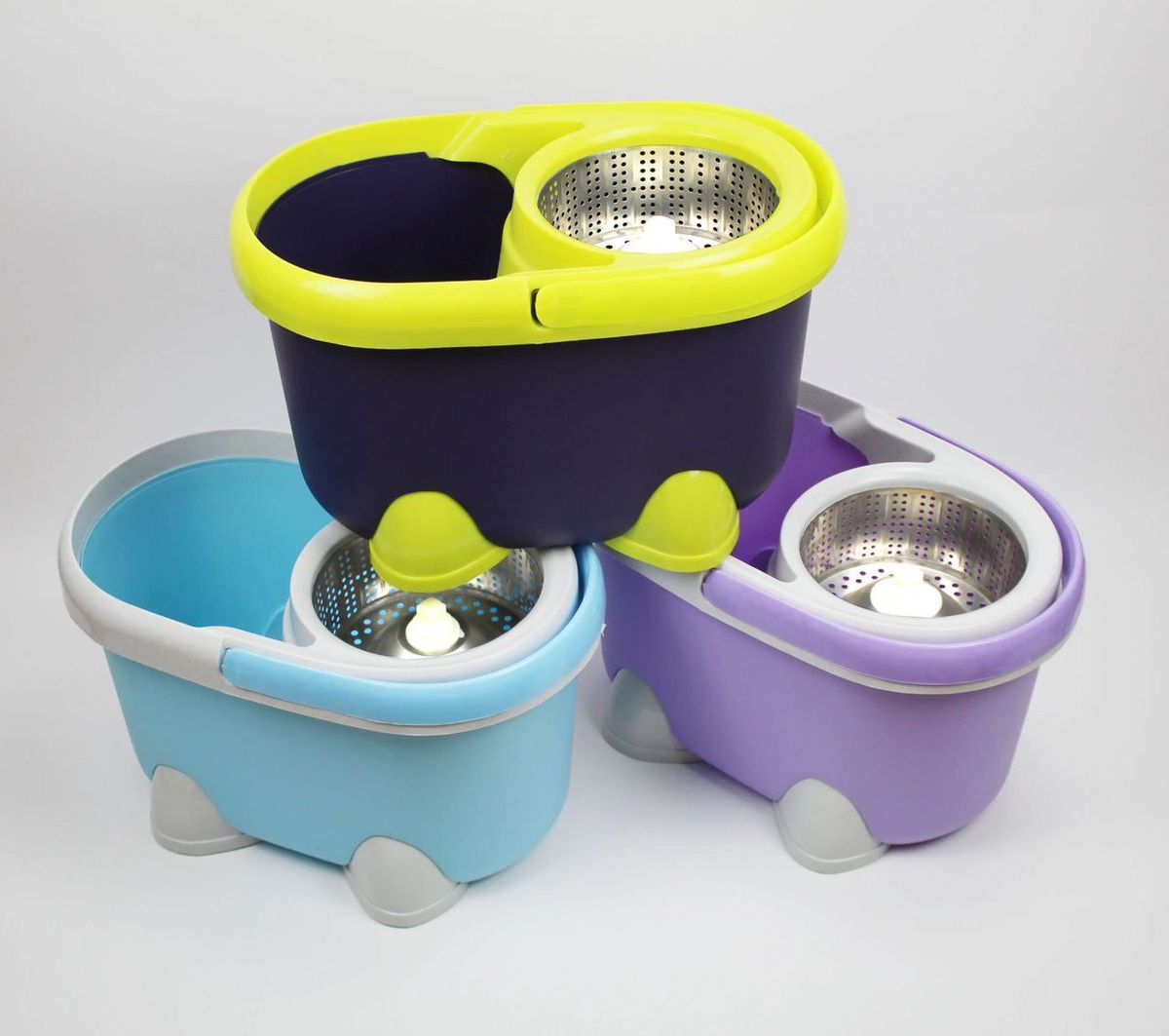 Extendable Spin Mopping Stick And Bucket. 1Pc