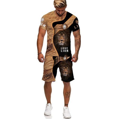 The Lion King Summer 3D Printed Men's T-shirt Shorts Set