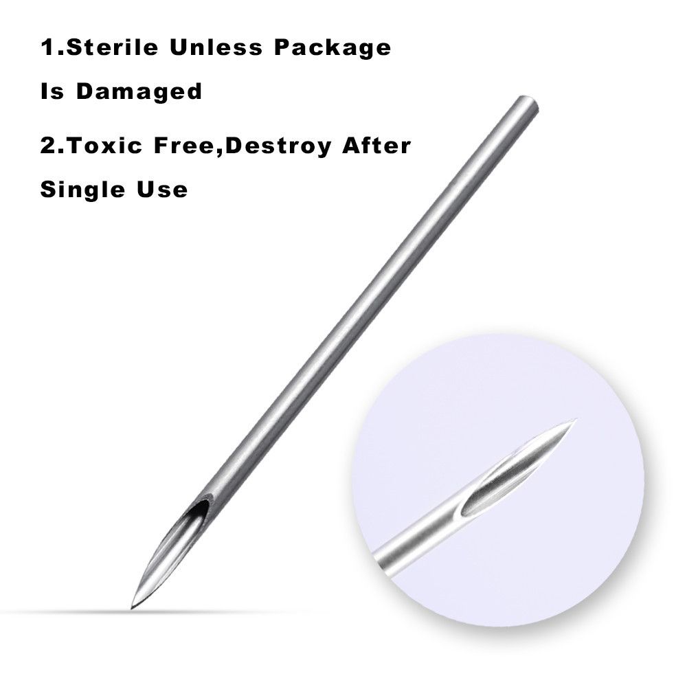 100pcs 18G Piercing Needles Surgical Steel Sterile