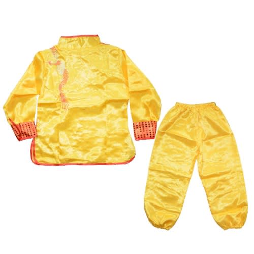 Three Psc Chinese Boys Costume -Yellow  And Multicolor