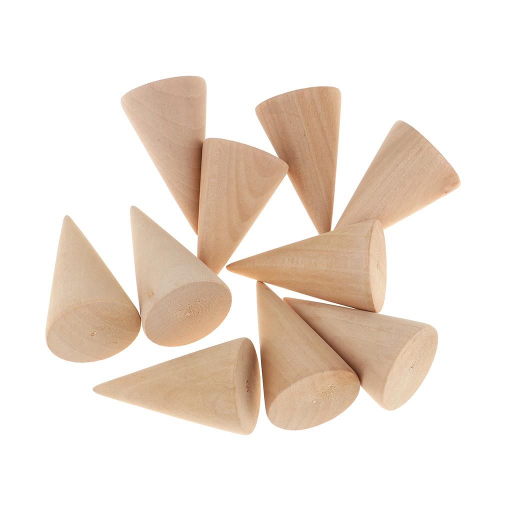 3x Necklace Finger Rings Jewelry Stand Holder With Frame Wooden Cone 2