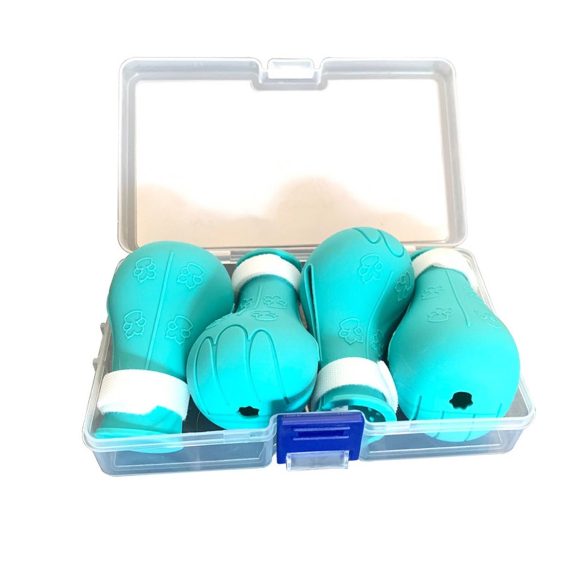 4Pcs Cat Shoes Pet Kitten Cat Bath Paw Protector Cover Blue