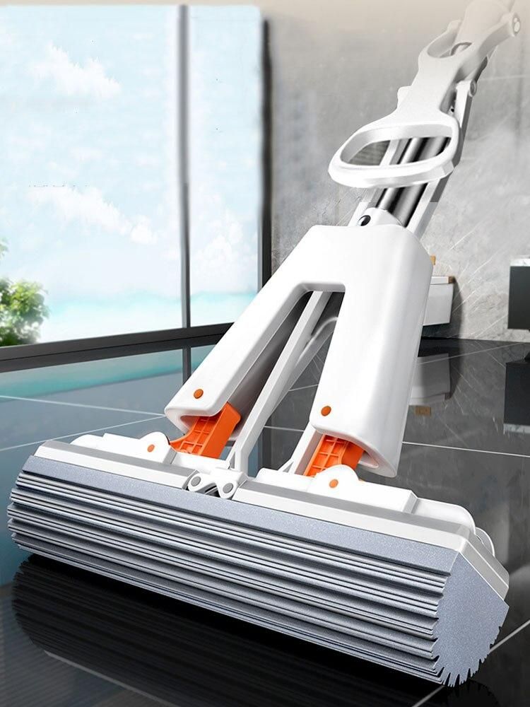 Squeeze Floor Trapezers Mop Magic Collodion Telescopic Wood - Tiles Spin Wringer Household Cleaning Tools