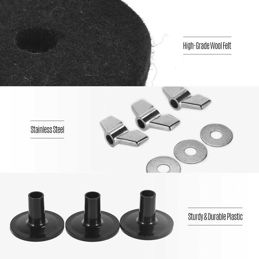 Pack Of 21 PCS Drumset Kit Accessories Cymbal Stand Felts