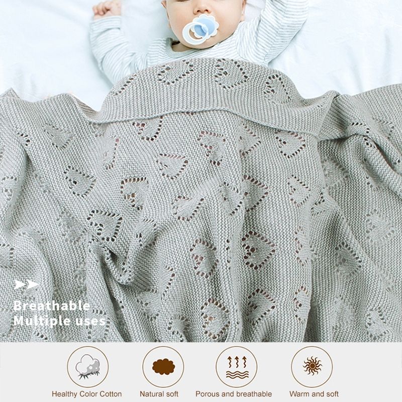 Baby Knit Love Hollow Windproof Air Conditioner Blanket