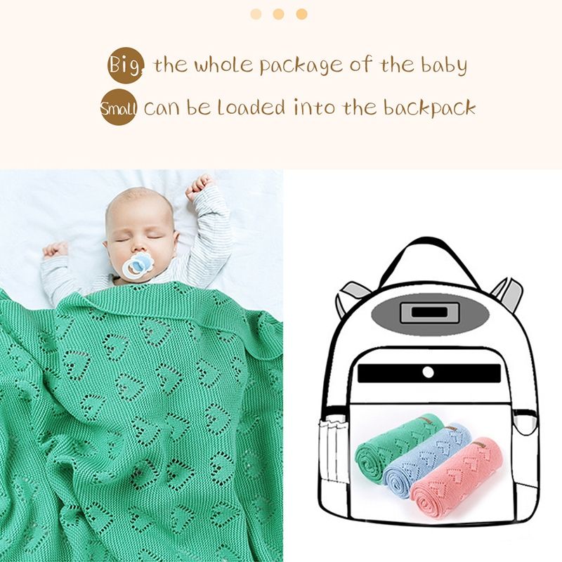 Baby Knit Love Hollow Windproof Air Conditioner Blanket