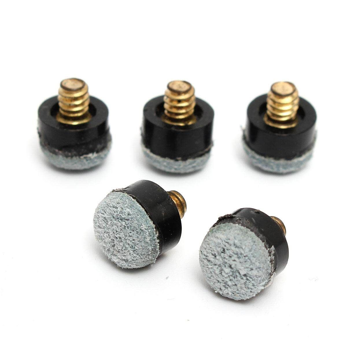 5PCs 10mm Screw On Tips For Pool Snooker Billiards Replacement Parts Set New