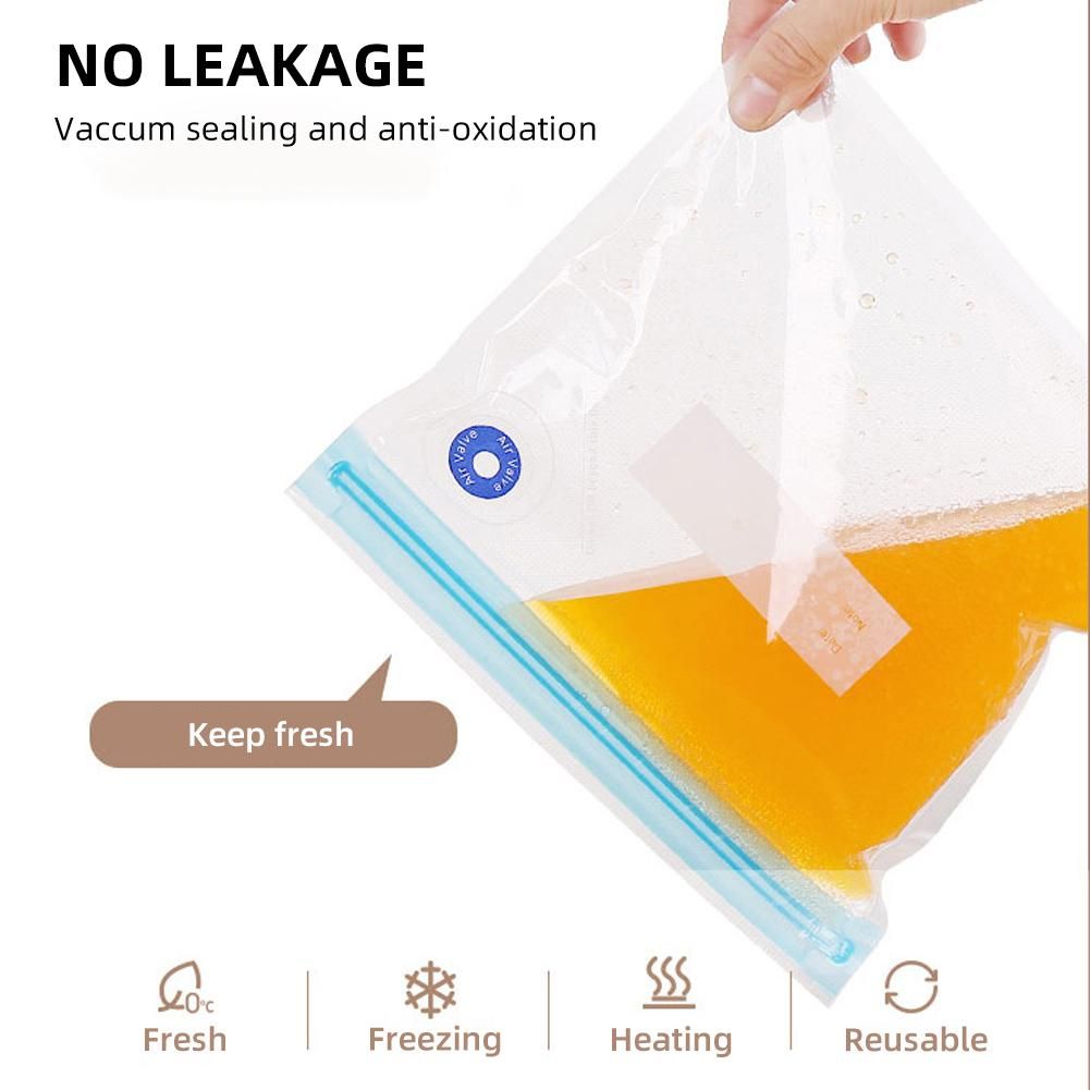 35PCS Vacuum Food Storage Bag Reusable Vacuum Sealer Bags 3 Sizes with 1 Hand Pump 4 Cooking Clips 4 Sealing Clips Sous Vide Bags for Vegetable Fuit Meat