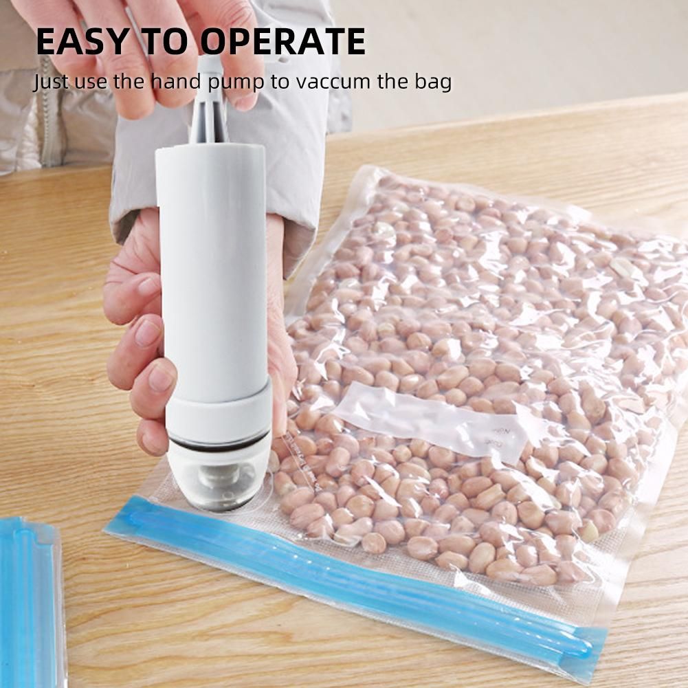 35PCS Vacuum Food Storage Bag Reusable Vacuum Sealer Bags 3 Sizes with 1 Hand Pump 4 Cooking Clips 4 Sealing Clips Sous Vide Bags for Vegetable Fuit Meat