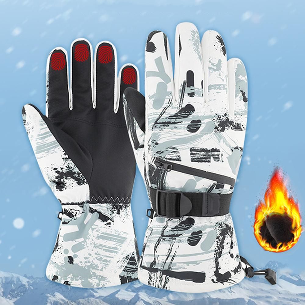 Snow Ski Gloves Waterproof & Windproof Winter Gloves Thermal Gloves Outdoor Warm Mittens Warm Touch Screen Gloves Full-Finger Mittens Cold Weather Hand Warmers for Skiing Driving Running Cycling
