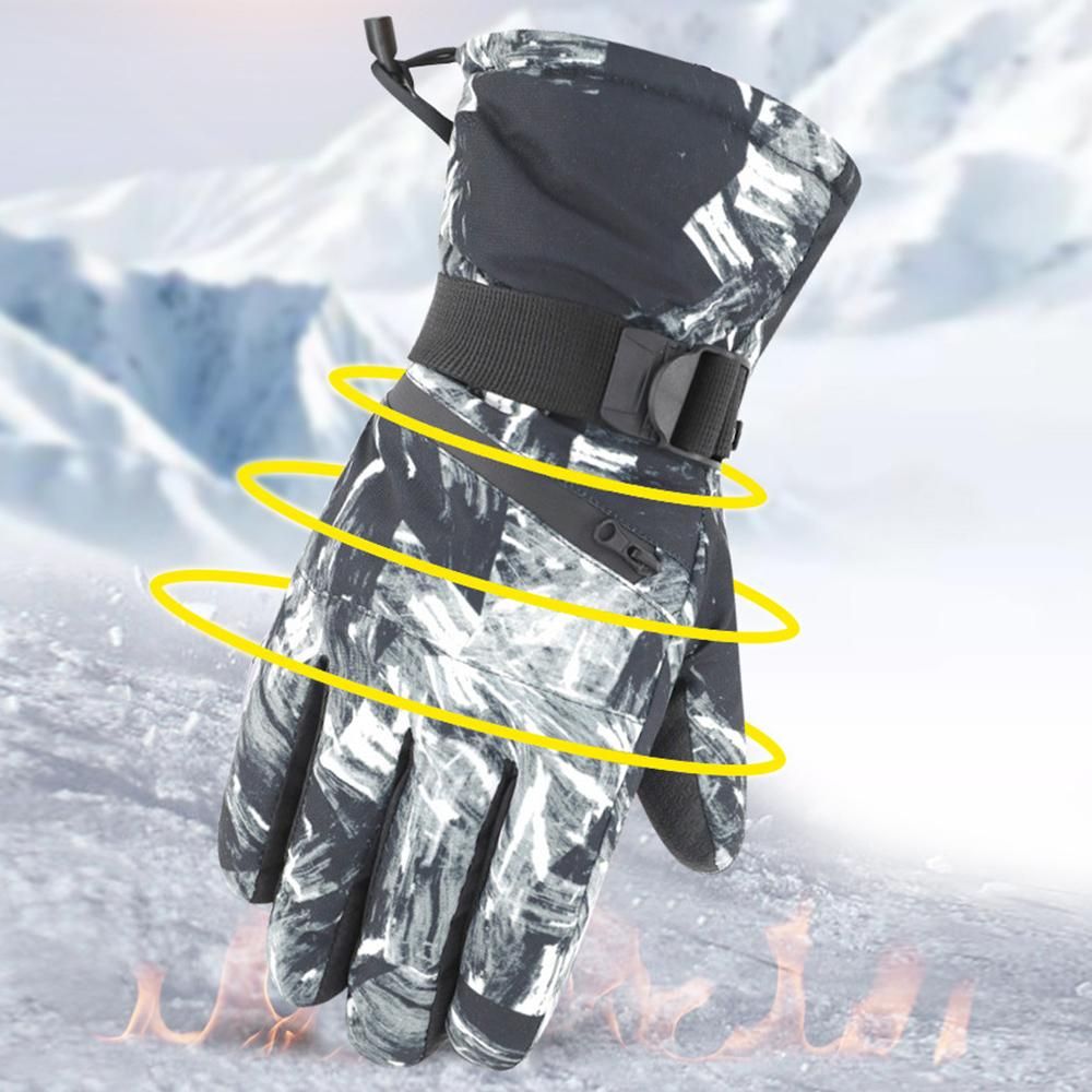 Snow Ski Gloves Waterproof & Windproof Winter Gloves Thermal Gloves Outdoor Warm Mittens Warm Touch Screen Gloves Full-Finger Mittens Cold Weather Hand Warmers for Skiing Driving Running Cycling
