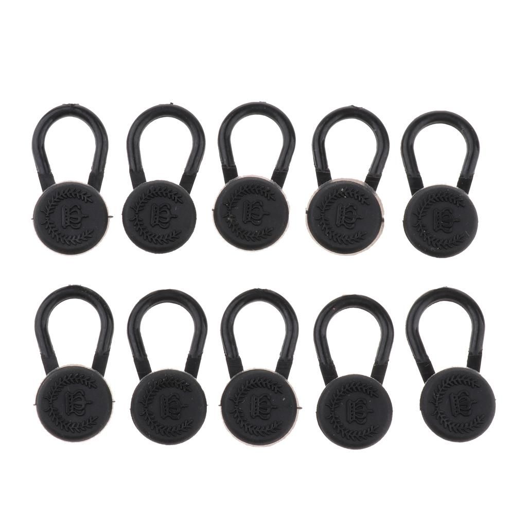 10 Pieces Collar/Neck Extenders Elastic Button Shirts Expansion Black