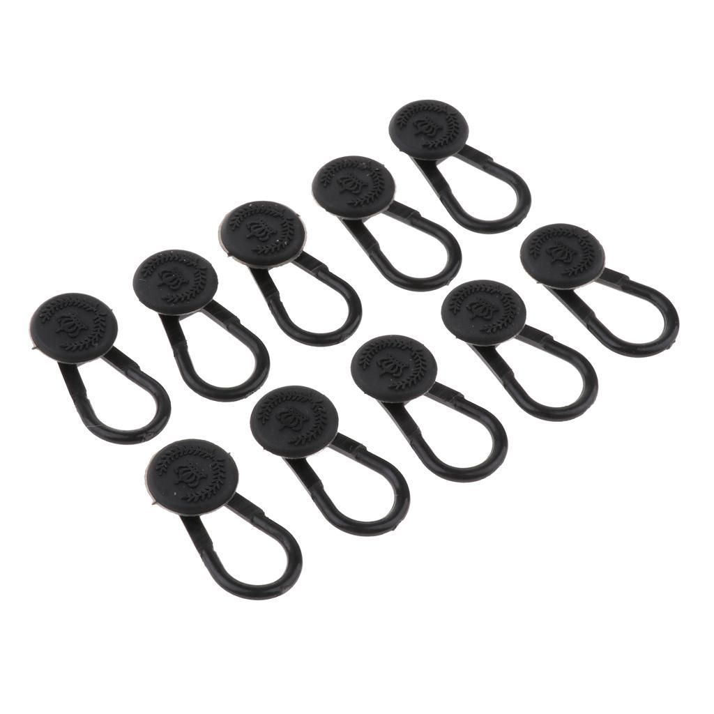 10 Pieces Collar/Neck Extenders Elastic Button Shirts Expansion Black
