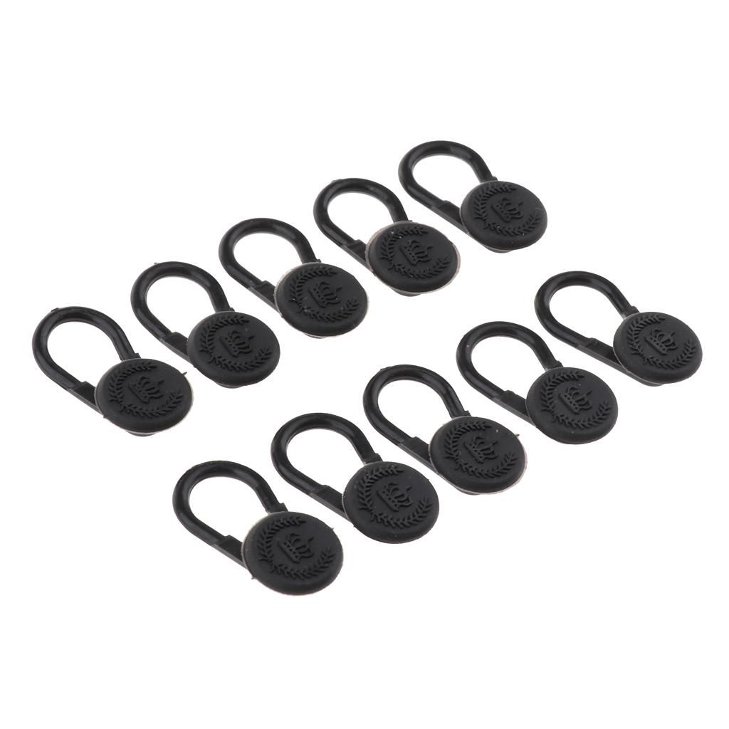 10 Pieces Collar/Neck Extenders Elastic Button Shirts Expansion Black