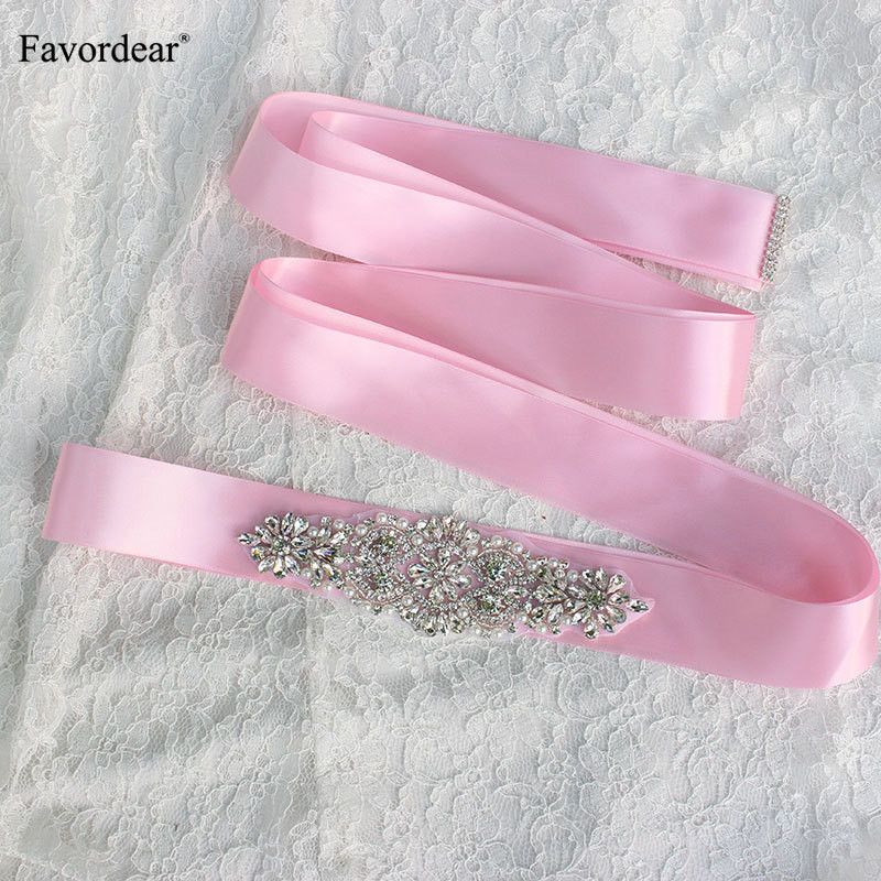 Favordear Luxurious Crystal Rhinestone Bridal Sash Belt