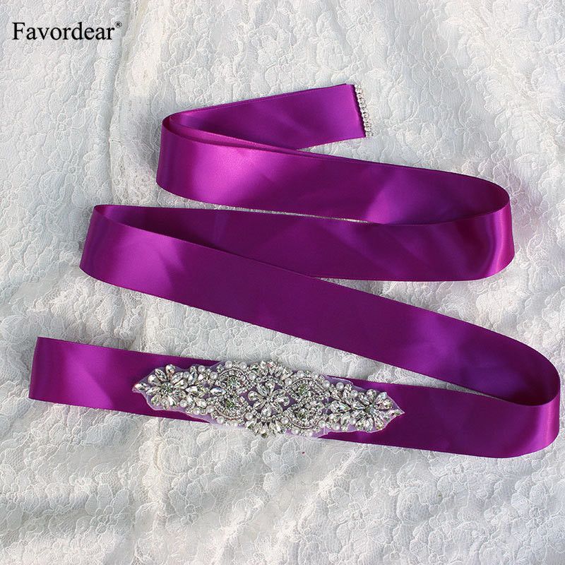 Favordear Luxurious Crystal Rhinestone Bridal Sash Belt