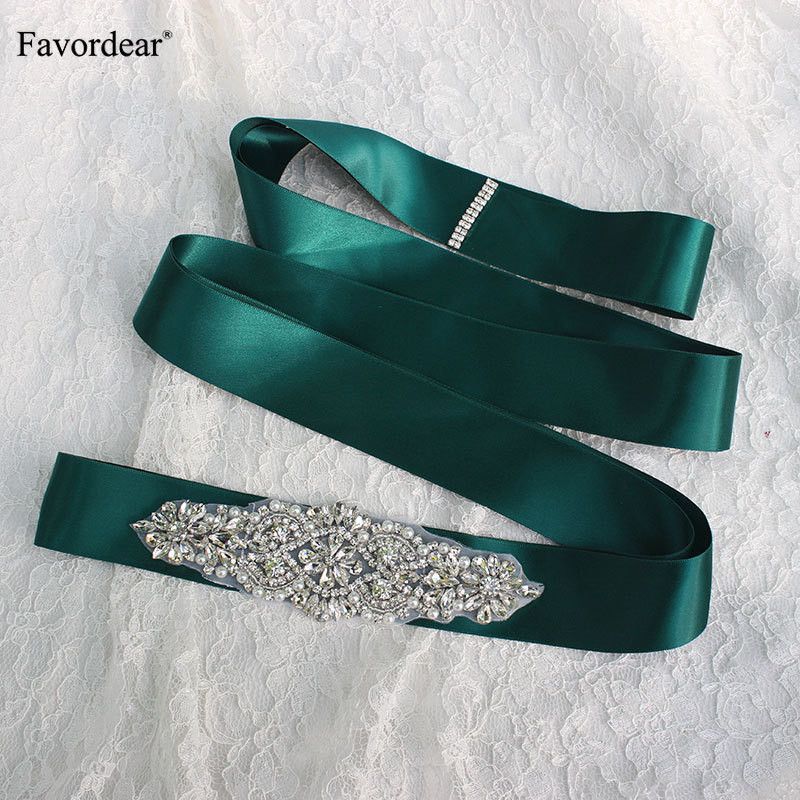 Favordear Luxurious Crystal Rhinestone Bridal Sash Belt