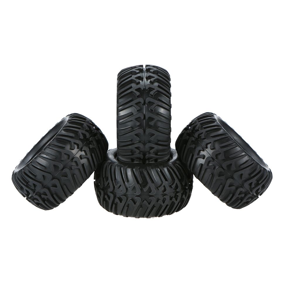 4Pcs Black Wheel Rim And Tire For 1/10 HSP 94111 94188
