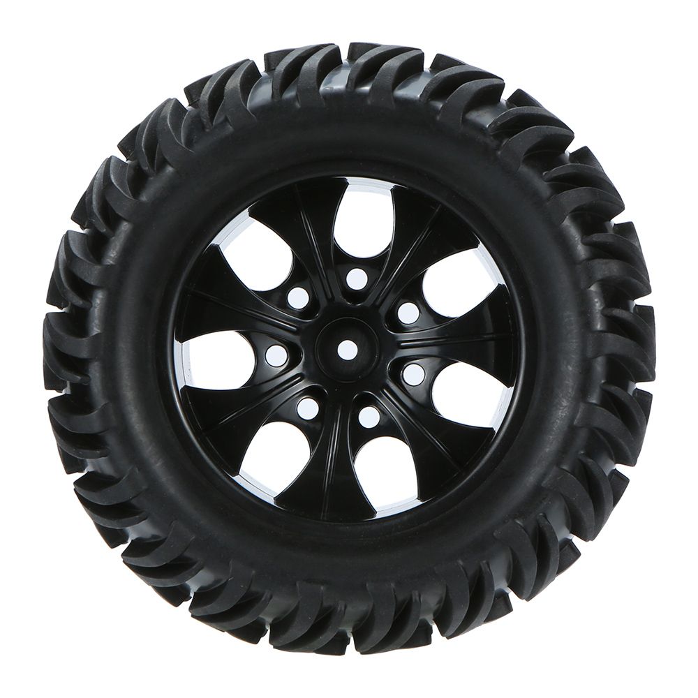 4Pcs Black Wheel Rim And Tire For 1/10 HSP 94111 94188